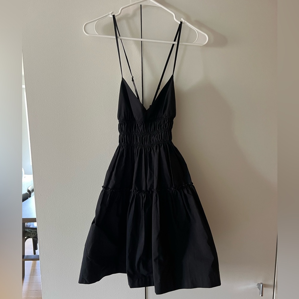 Three Graces London Dress - black poplin cotton